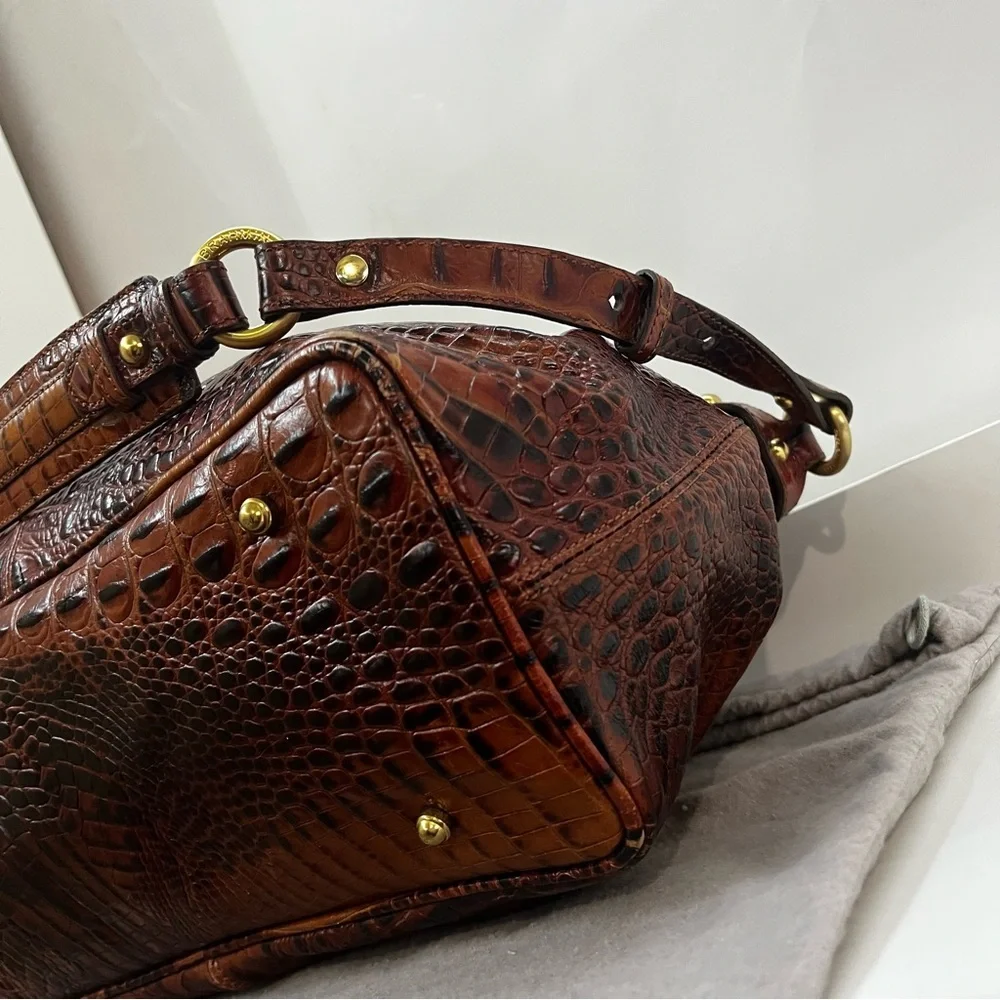 BRAHMIN Melbourne Dagny Elisa Pecan Satchel Tote Shoulder Bag